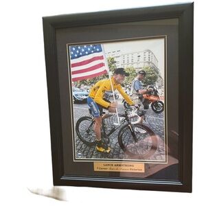 Lance Armstrong framed Tour de France photo.